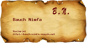 Bauch Nimfa névjegykártya
